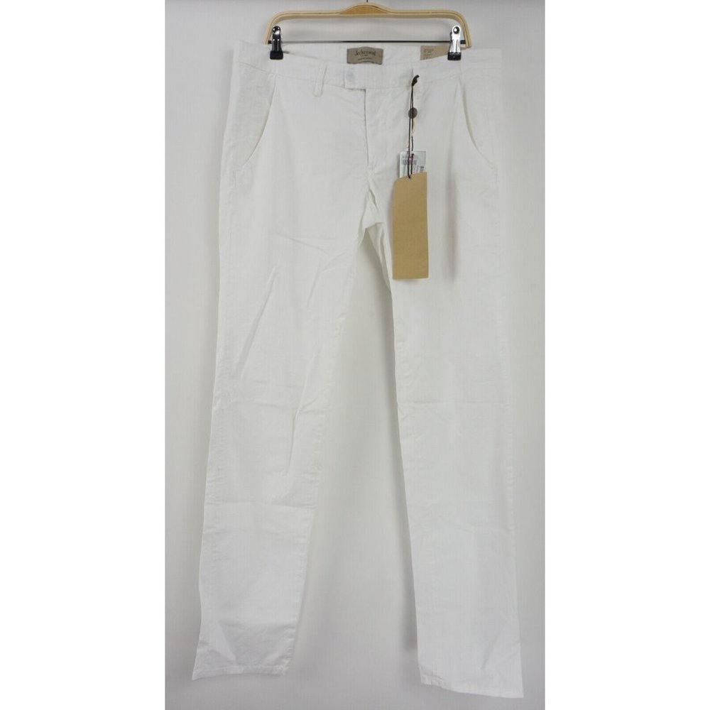 New Jeckerson Original Chino Men's 42 x 34 Slim White Cotton Blend Chino Pants